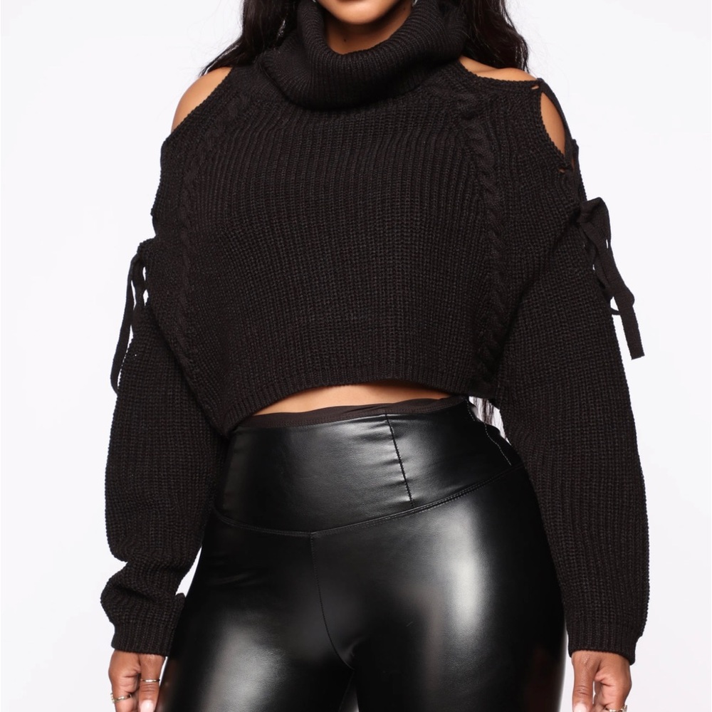 Cold shoulder sweater 1 beige 1 black